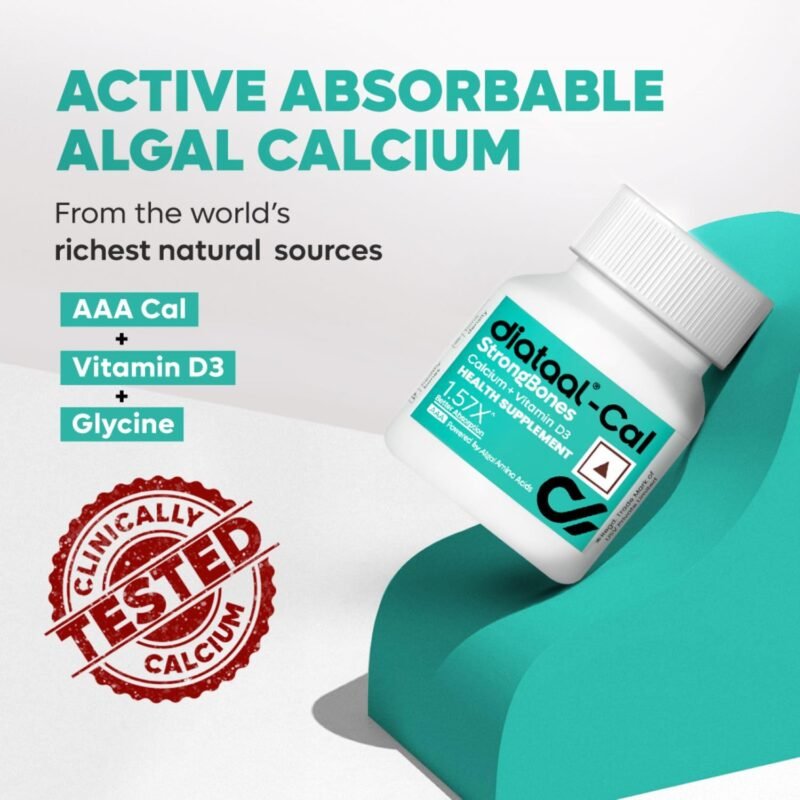 Diataal Calcium supplement for Men & Women | 57% Better Absorption | AAA Cal 500mg + D3 (400 IU) |Calci and Vitamin D3 Tablets | Strong bones & Joint Health|30 Tablets