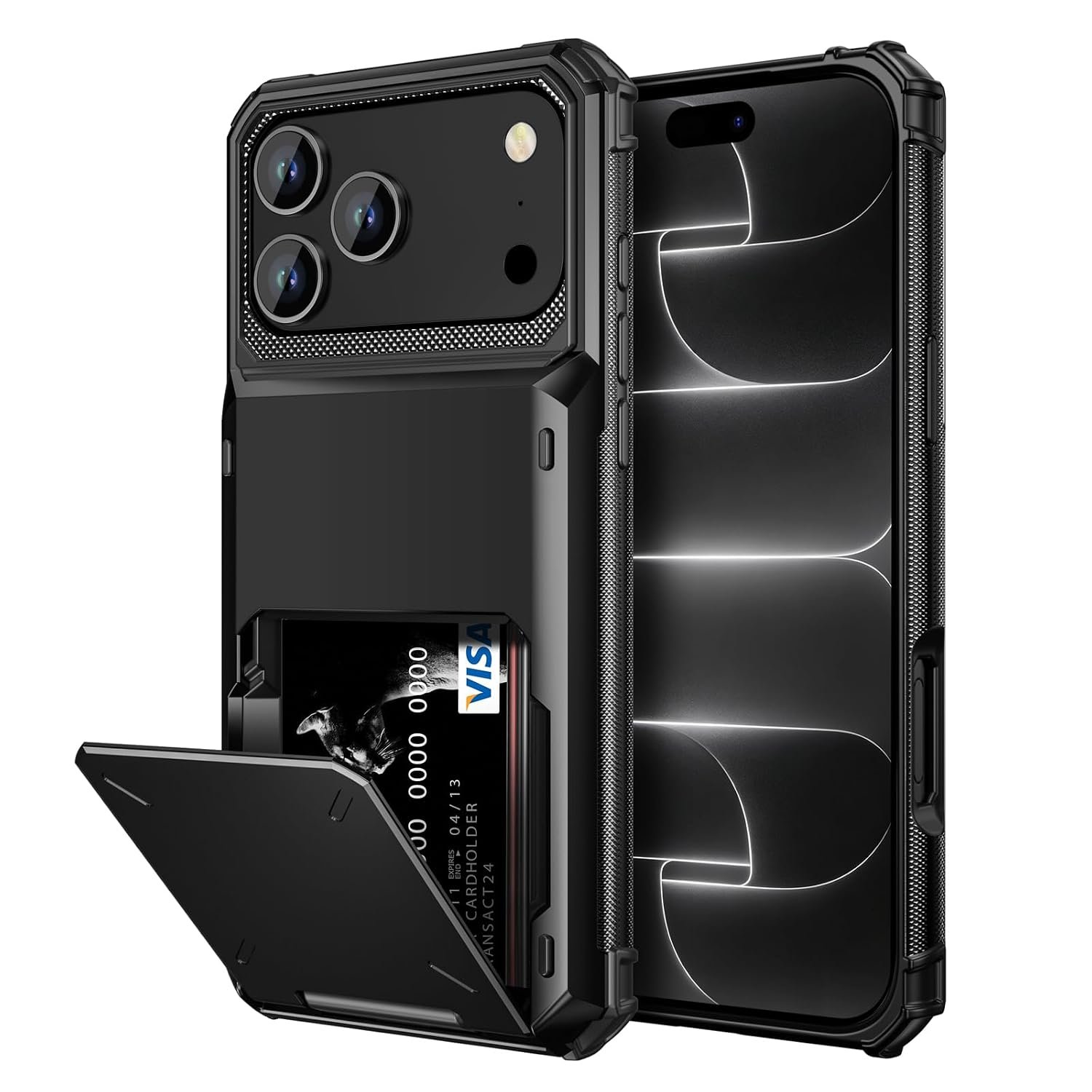 Vofolen for iPhone 18 Pro/17 Pro Case Wallet with Card Holder Black