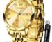 OLEVS Watch for Men Analog Quartz Luxury Diamond Mens Watches Branded Waterproof Luminous Date Business Chain Watch for Man