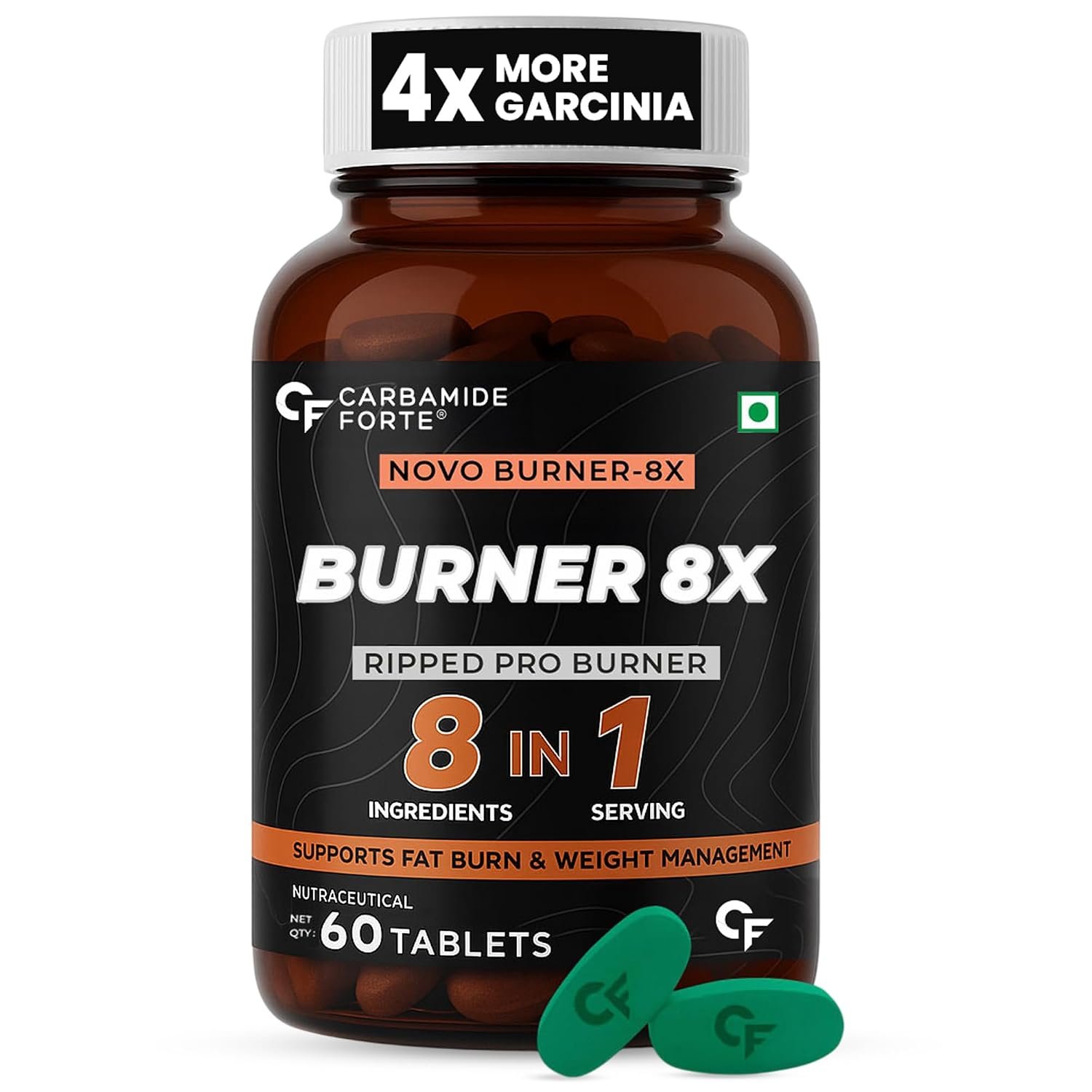 Carbamide Forte Fat Burner for Men & Women | Weight Loss Support - 60 Veg Tablets, 180 Grams, 30 Servings