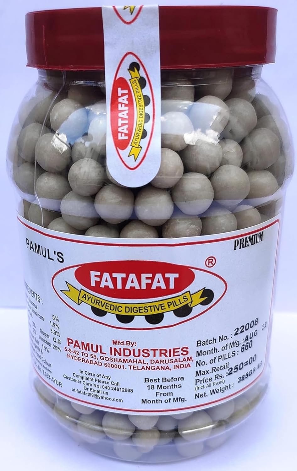 FATAFAT Hyderabadi Original Premium Ayurvedic Digestive Pills(White), Goli, Original, Goli (660 Pills Jar), 420 Gram