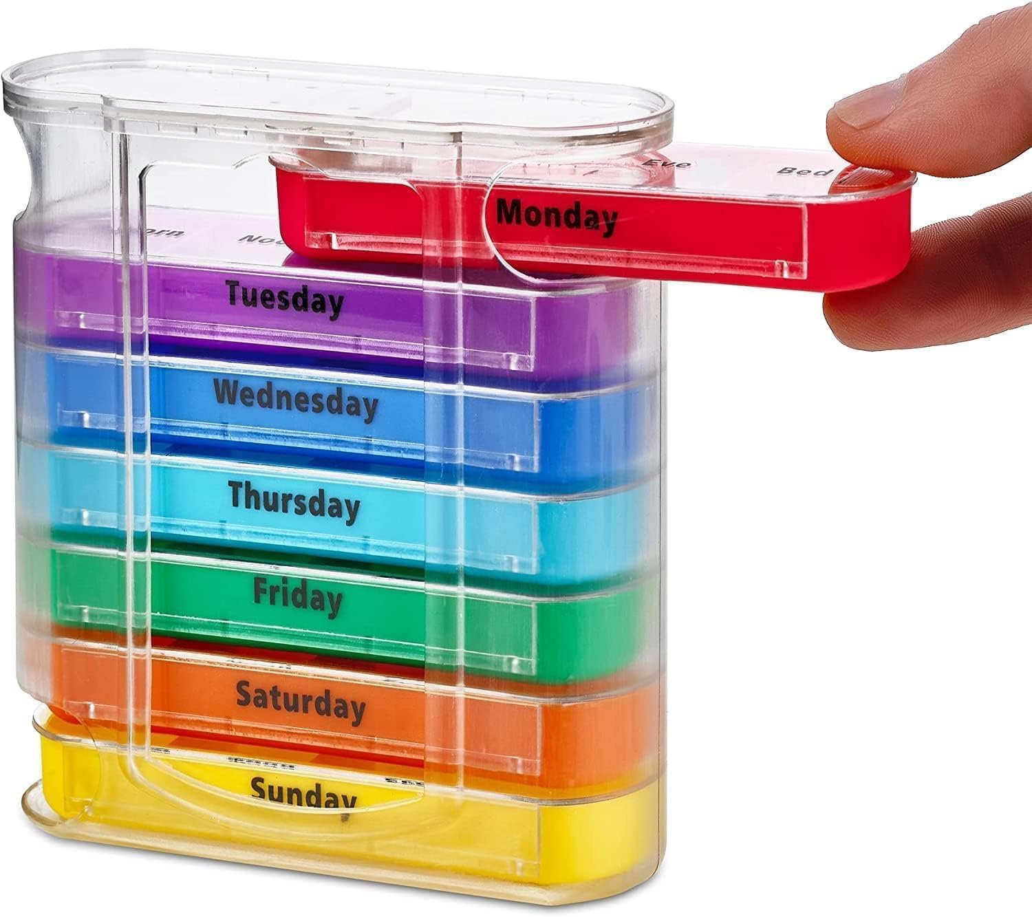7 Day Pill Organiser 4 Times a Day Medicine Box | Medicine box, portable travel pill box weekly with large compartments moisture-proof pill case for vitamin, Medicine, pills, supplements.(28 COMPARTMENTS) (MULTICOLOR)