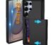 for Samsung Galaxy S25 Ultra Case with Card Holder and (2 Pcs) HD Screen Protector, Slim Heavy Duty Dual Layer Shockproof Design & Hidden Card Slot Wallet Case for Galaxy S25 Ultra-Black