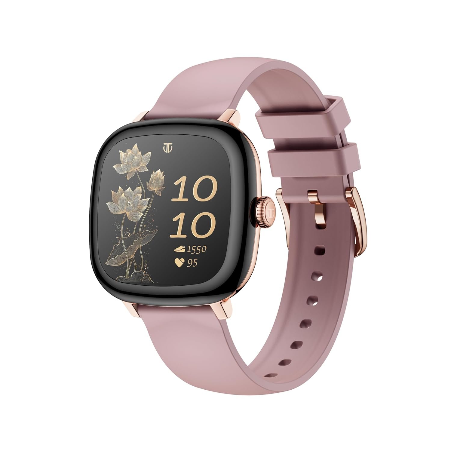 Titan AiRA 1.70" AMOLED Smart Watch for Women Latest with Silicone Strap Stress Monitoring, 1000 Nits, Functional Crown, AI Enabled, IP68 Water Resistant Upto 7 Days Battery Life- Pink