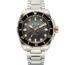 Titan Zero Hour Diver's 300m Automatic Analog with Black Dial Silver Stainless Steel & Black FKM Strap Watch for Men - 10069KM02