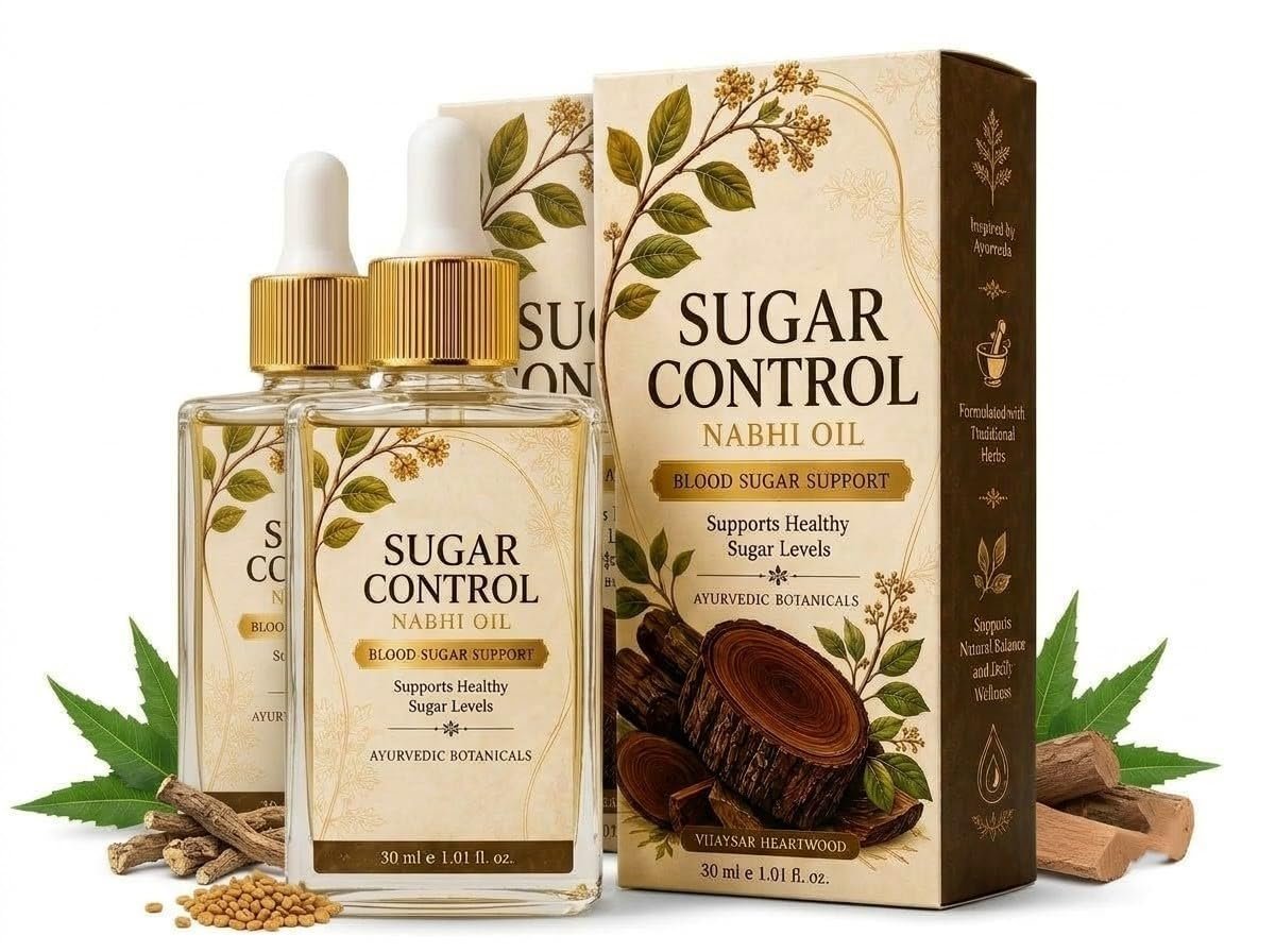Sugar Control Nabhi Oil 30ml | Ayurvedic Herbal Navel Oil Traditional Herbal for Daily Wellness | External Navel Care for Men & Women Easy Daily Application (PACK OF 2)