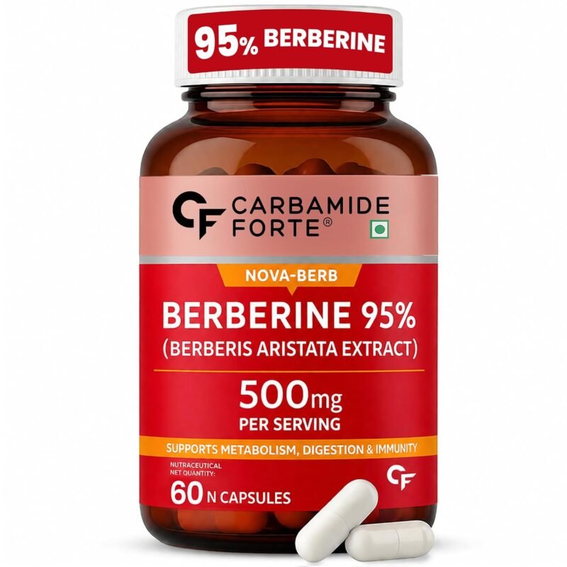Carbamide Forte Berberis Berberine 95% with Milk Thistle & Cinnamon | Berberine Capsules 500 mg | 60 Veg Capsule