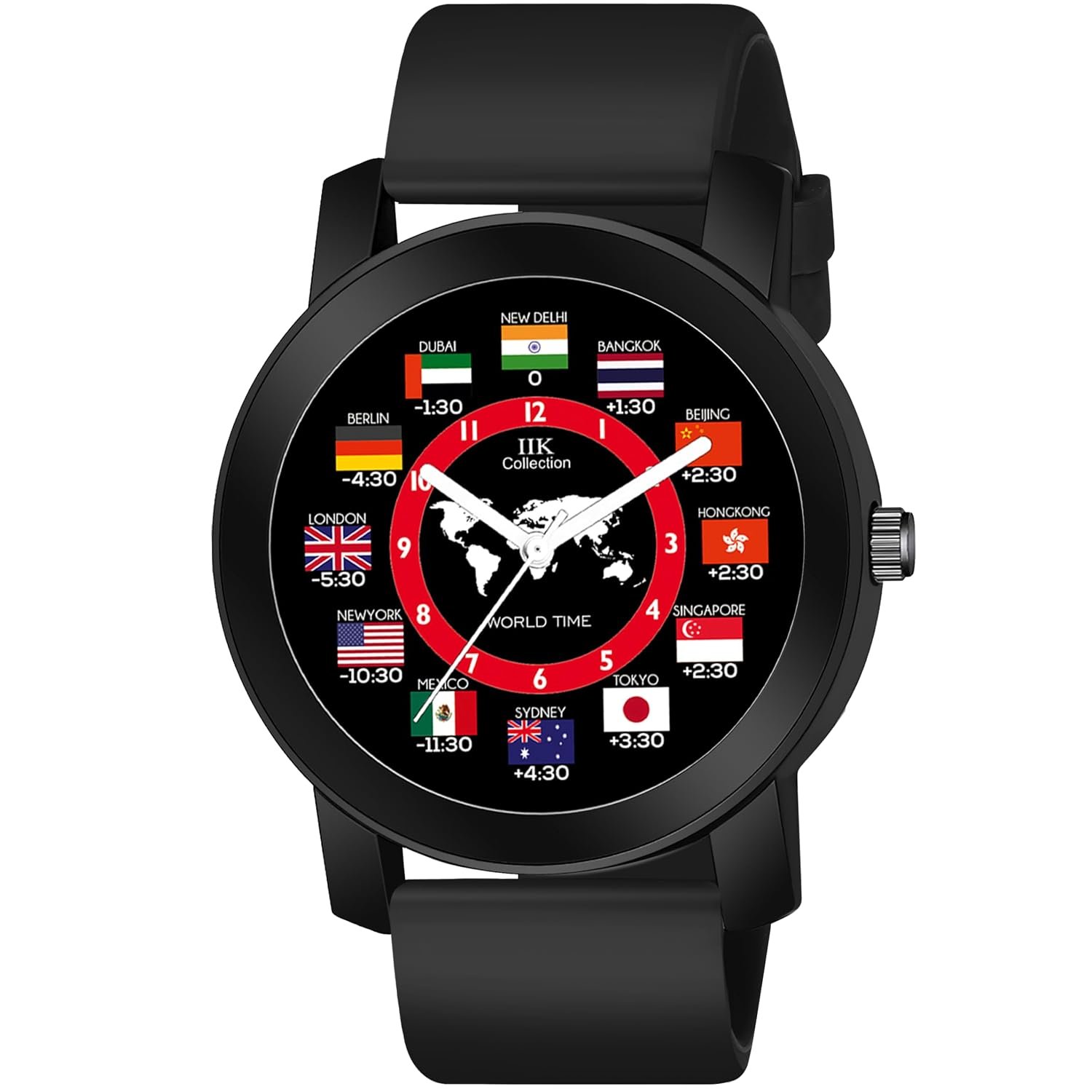 IIK COLLECTION Watches for Men Round Shining Roman Numerical Dial Analogue Men Watch|Long Battery Life with Long Lasting Polish/Adjustable Fixable Silicon Strap|Watches for Boys