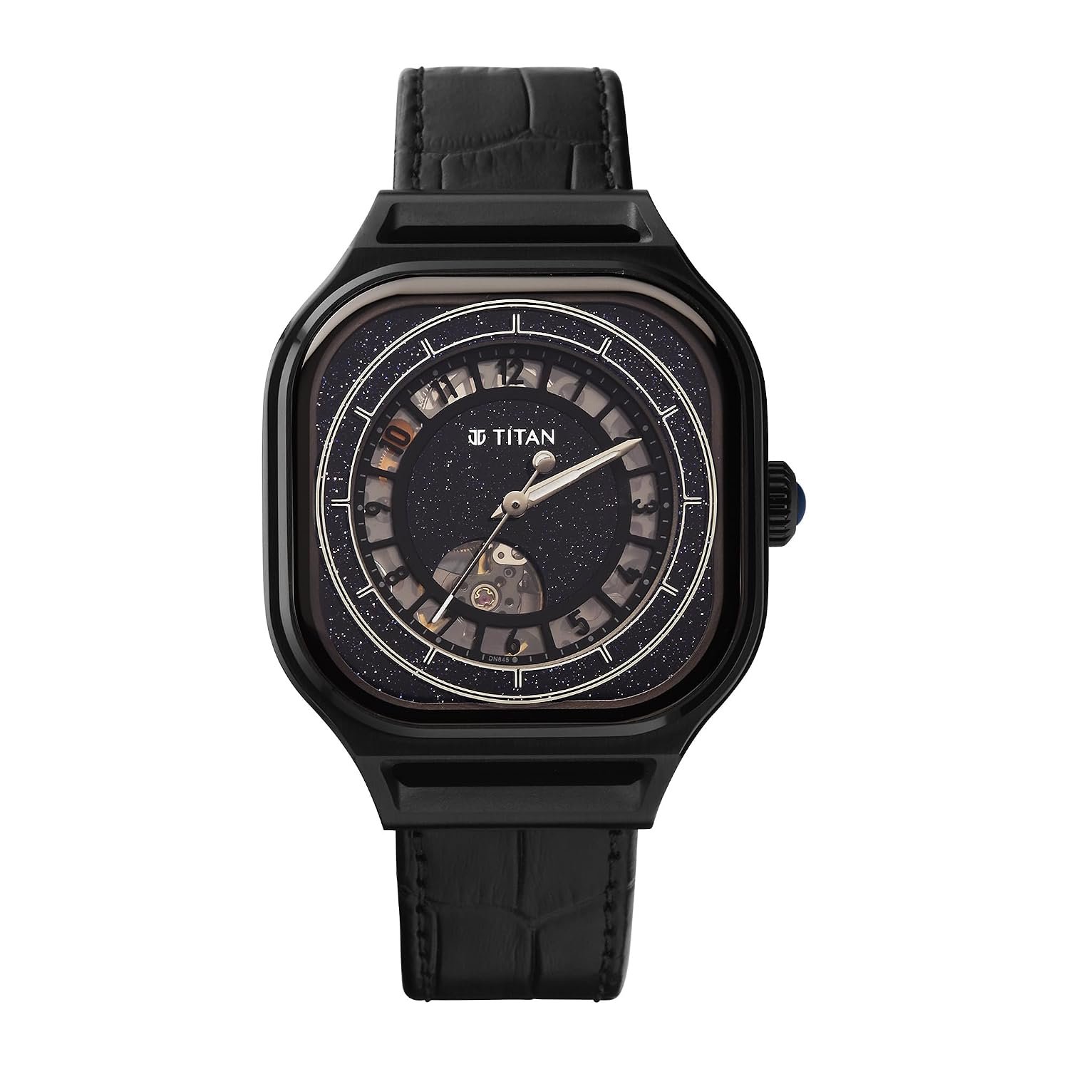 Titan Regalia Stellar Automatic Aventurine Dial Leather Strap Watch for Men-10008NL01