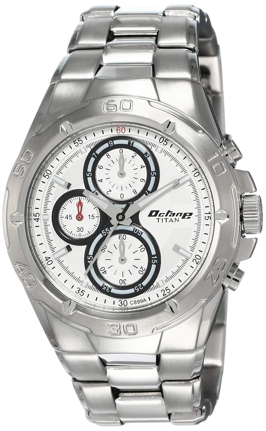 Titan Octane Chronograph White Dial Men's Watch -NL9308SM01 / NL9308SM01/NP9308SM01
