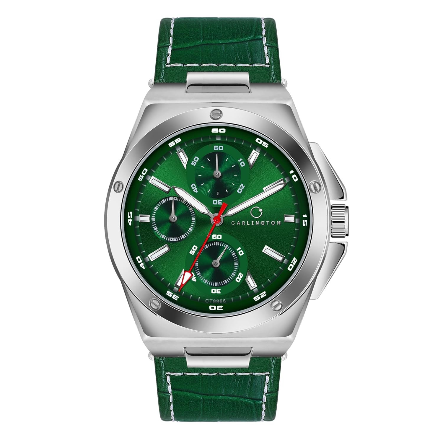 Carlington Legacy Series Analog Wrist Watches with Chronograph & Premium Leather Strap for Men - CT 9966