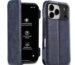 PULOKA Premium Leather Flip Cover Compatible with iPhone 17 Pro Max – Slim Magnetic Lock Wallet Case with Card Slot, Shockproof TPU Inner, Full Body Protection & Raised Camera Guard (Blue)