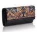Wallet for Women Girls Stylish Latest Printed Faux Leather with Phone Space Coin Compartment Mobile Storage 4 Card Slots Holder Cash Zip Pockets Hand Clutch for Daily Use Ladies Long Purse (Black)